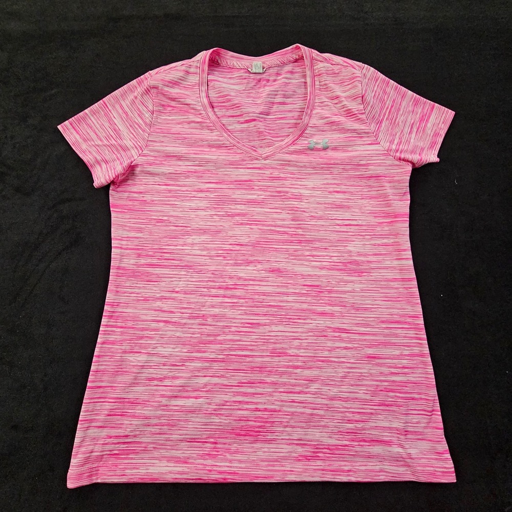 Under Armour Pink Short Sleeve V-Neck Performance T-Shirt Women's S